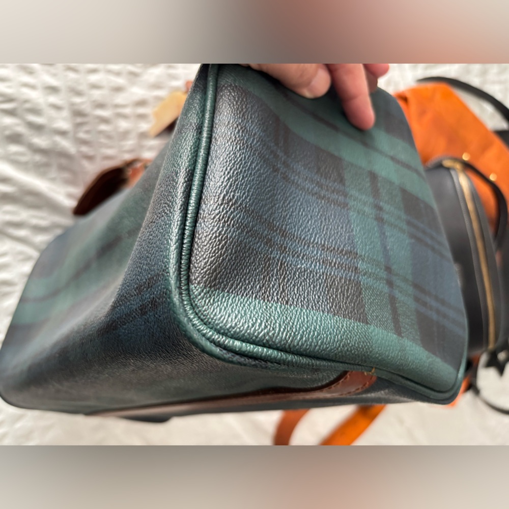Vintage Polo Ralph Lauren Plaid Boston Satchel Handbag - Picture 6 of 15